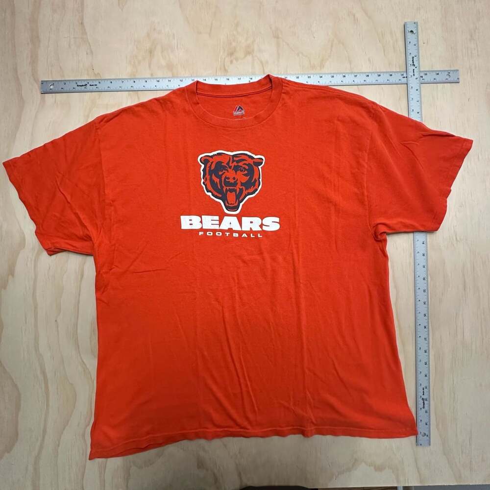 Majestic Chicago Bears Football T-Shirt Size 2XL Orange